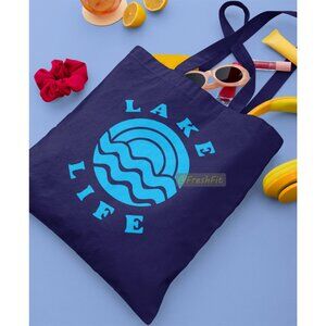 🆕Lake Life Navy Canvas Tote Bag